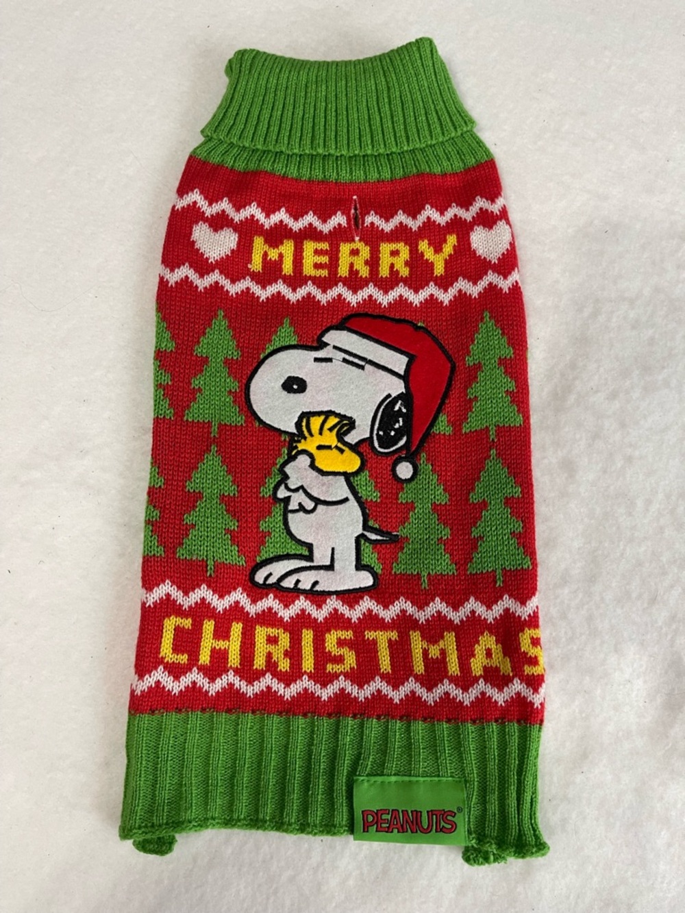Dog Holiday Ugly Sweater Peanuts Snoopy & Woodstock size small